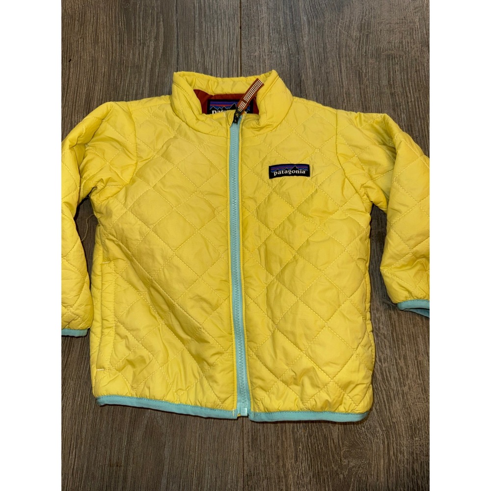Patagonia Baby Nano Puff Jacket Yellow Blue Quilted Puffer 12-18M STY61363FA23